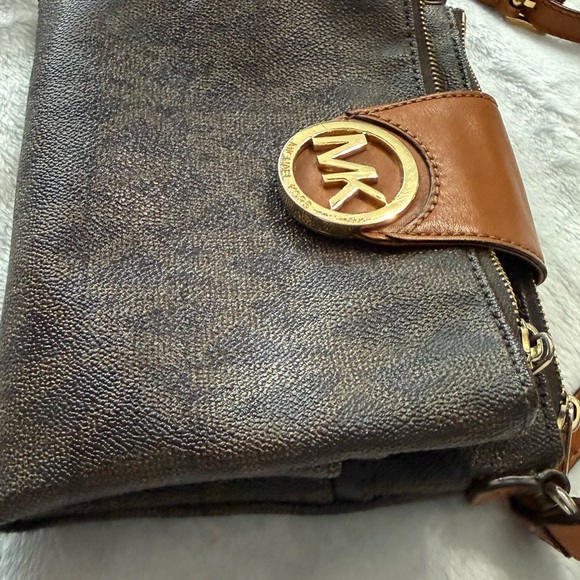 Michael Kors Dark Brown and Tan Crossbody Bag - Picture 8 of 11